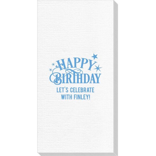 Happy Birthday with Stars Deville Guest Towels